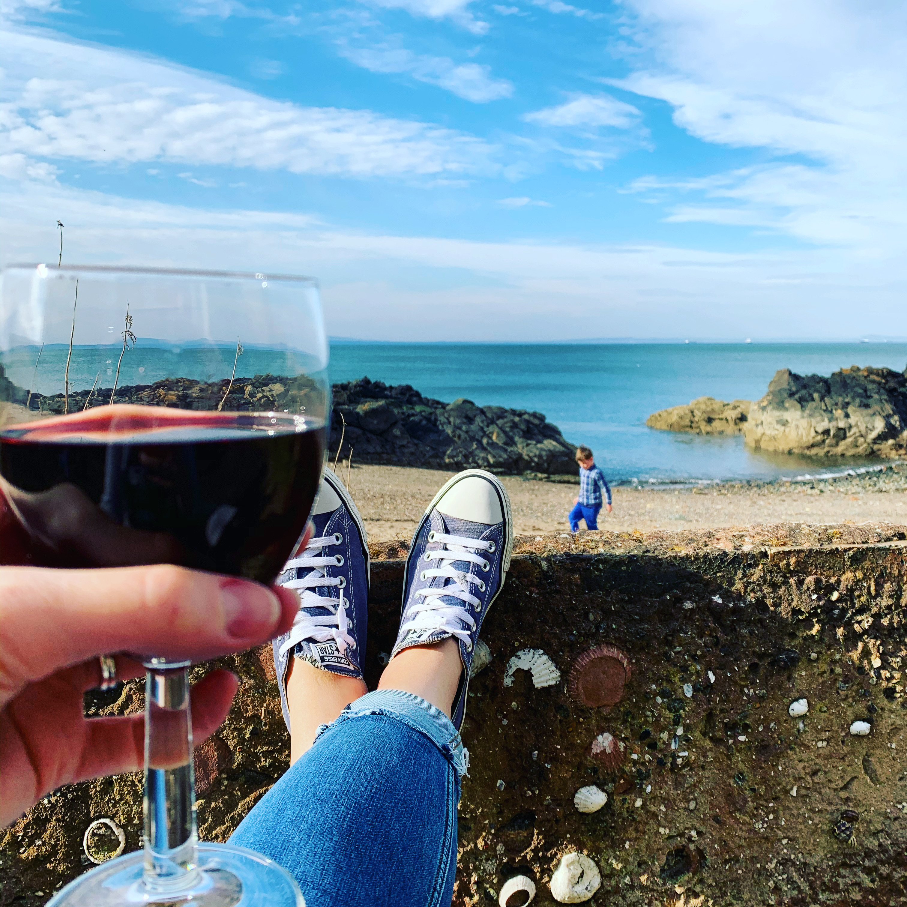 wine glass beach view