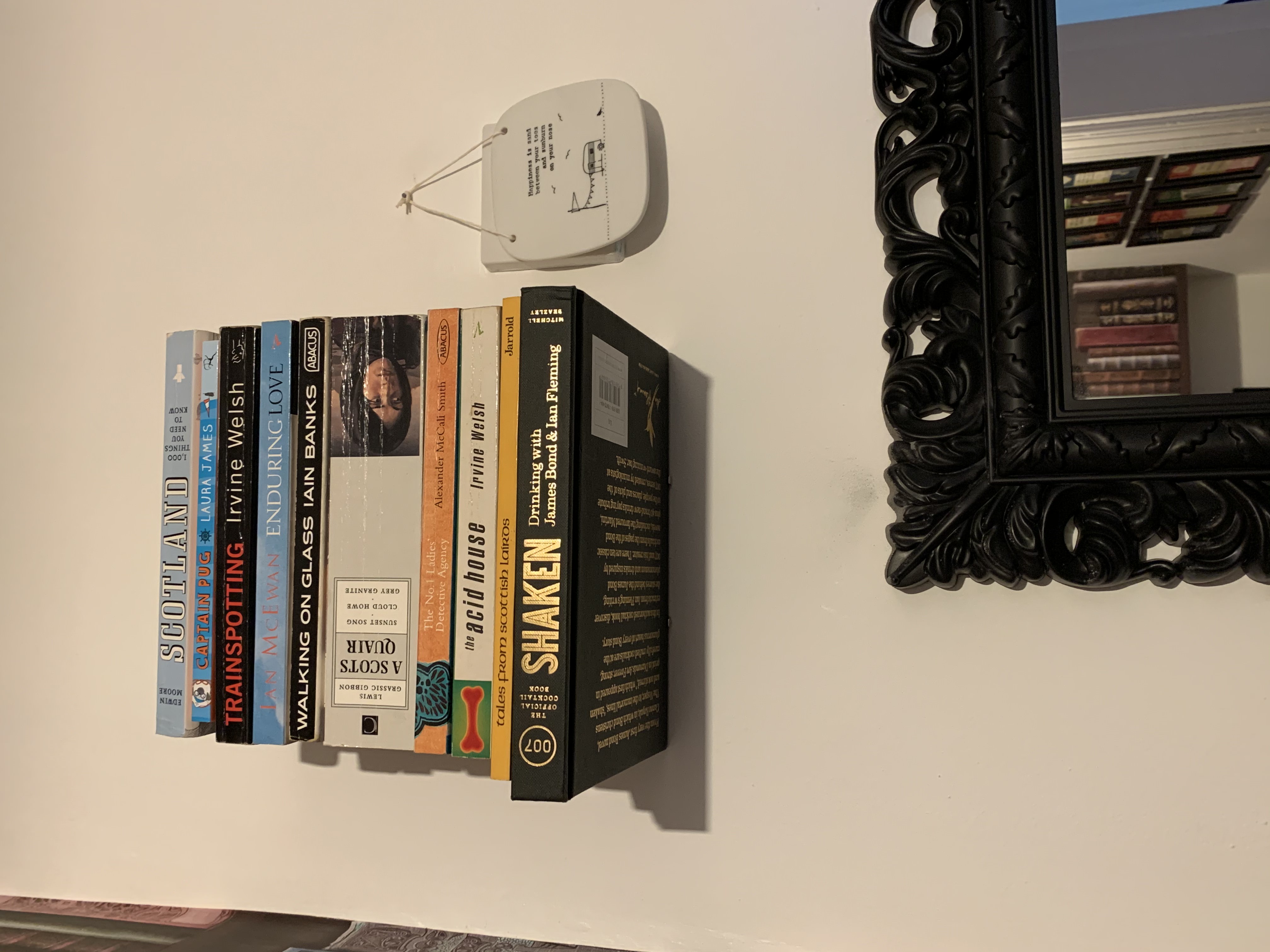 Bookshelf in bathroom